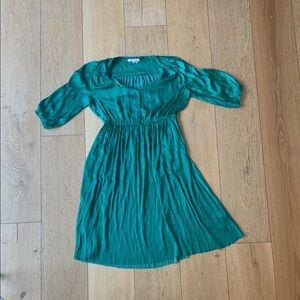 Gerard Darel Green Polyester Dress with Pockets